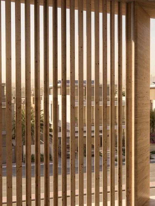 Stone fins framing a view out